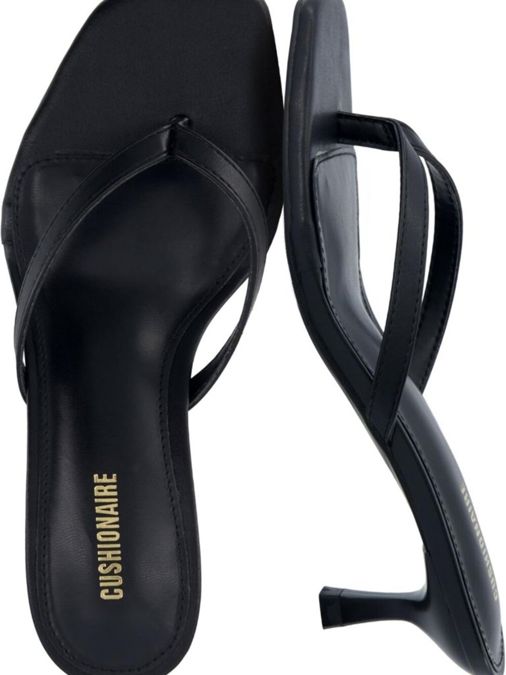 Chic Miami Kitten Heels for Women - Memory Foam Thong Flip Flop Dressy Sandals